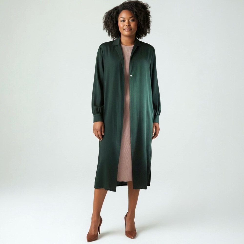 Fabiana Fillipi Silk Cardigan Midi Shirt Dress